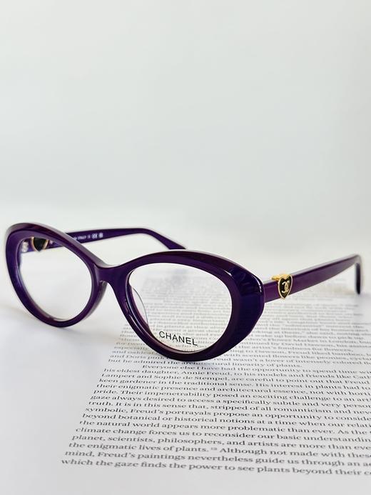 QT65- 香奈儿 镜腿爱心徽标 醋酯纤维猫眼光学镜架眼镜（QT*JH）夏季专享 商品图6