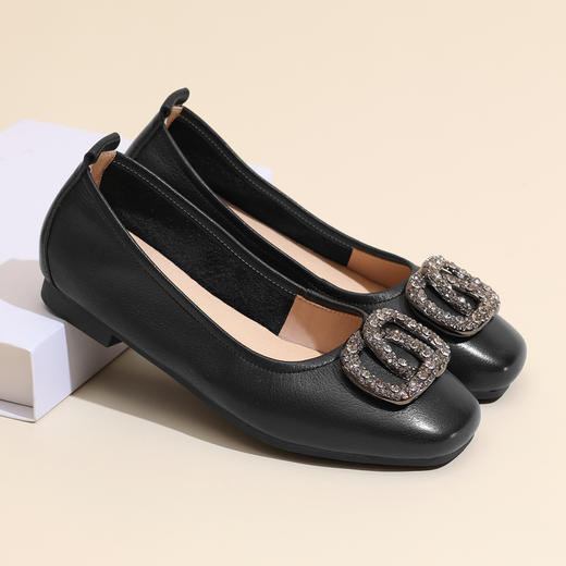 信诺2025春季新款真皮妈妈鞋舒适单鞋软底百搭洋气小皮鞋女鞋5Q1629-19 商品图3