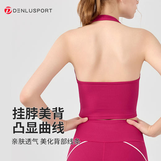 爆款露肩挂脖瑜伽背心胸垫防震运动内衣运动外穿上衣  DY66209 商品图1