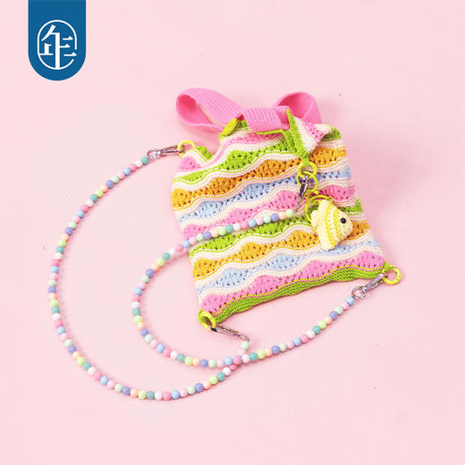 【花火虹心针织包】年衣儿童双肩包25年秋季新款原创撞色针织包 商品图4