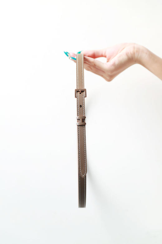 黑色+土黄+大象灰，头层牛皮扣环腰带。金属五金法式皮带C073068 商品图8