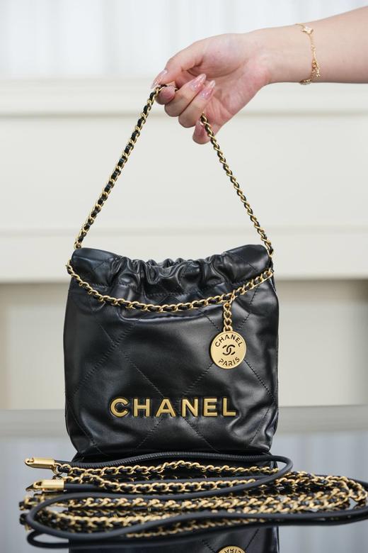 香奈儿  25A新款 22Mini bag  黑金 垃圾袋 （LZ） 商品图1