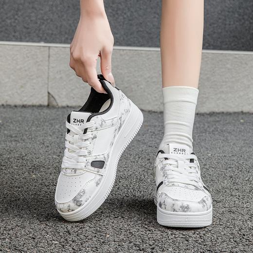 ZHR原创设计涂鸦小白鞋百搭多巴胺2025夏季新品厚底休闲板鞋女 商品图1