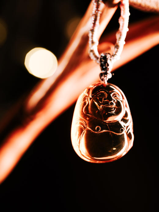 绿茶珀弥勒吊坠【器悟雅玩】 商品图0