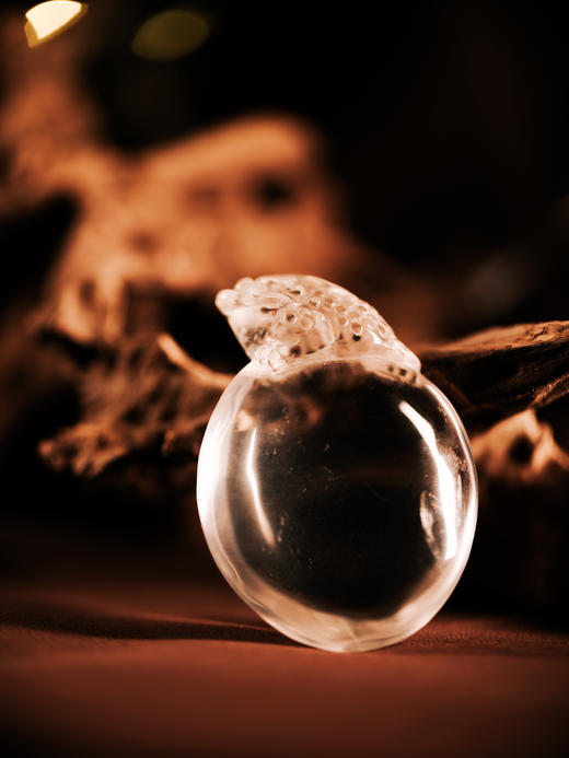 【孤品】白水晶金蟾手握高透【器悟雅玩】 商品图0