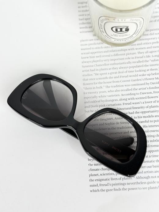 QT84-赛琳  板材镜架 不规则形 太阳眼镜 黑色 （QT*JH）夏季专享 商品图4