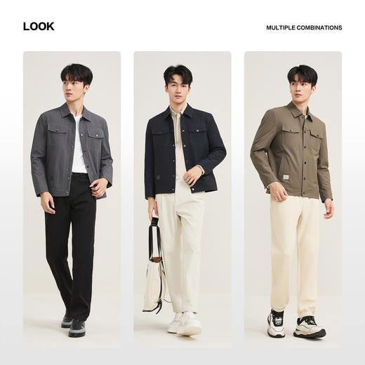 【工装满印茄克】柒牌男装夹克2025秋季新款时尚印花休闲翻领茄克129K70120 商品图2