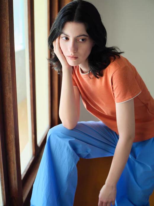 Evistub女装/E-5XDX569/复古撞色条纹正肩T恤女夏 商品图2