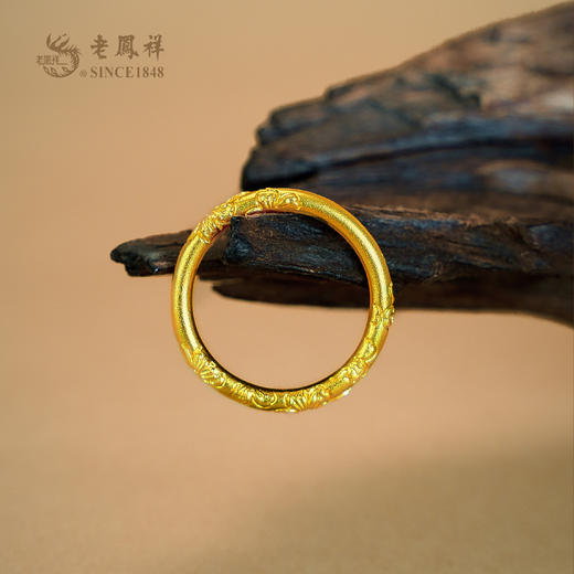 老凤祥足金999卷草纹戒指，门店同款。古法黄金经典日常百搭。克重计价金价为每日金价，工费96/克。多退少补支持到店自取/包邮到家 商品图2