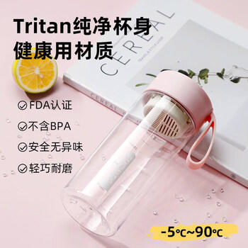 富光夏季女运动水杯儿童便携杯男夏天杯子塑料杯随手杯 粉色 550ml 商品图6