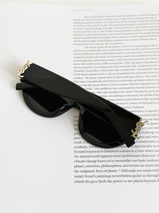 QT56-圣罗兰 LOGO 个性气质优雅 板材镜架 蝶形 太阳眼镜 女款 黑色（QT*JH）夏季专享 商品图9