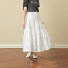 【严选】诗凡黎白色纯棉优雅花边半身裙2025秋新款经典显瘦时尚百搭A字裙7G7140651 商品缩略图0