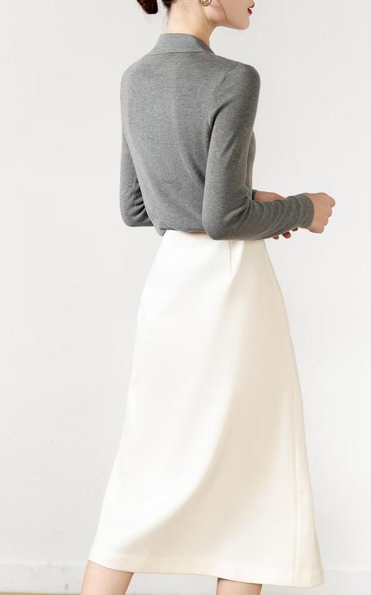 SZ3E01_驼色/深宝蓝_针织衫_春秋_Polo领半开襟修身长袖_高级女装_BERNIEELEN 伯妮斯茵 商品图5