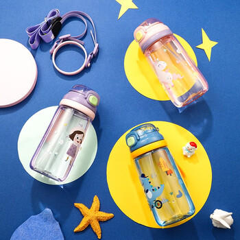 富光儿童tritan塑料杯夏季小学生男女便携耐摔吸管杯户外水杯子500ml 商品图2