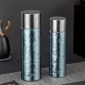 希诺纯钛保温杯钛杯高档焖茶杯户外便携家用泡茶杯子XN-T380纯净冰川 商品图4