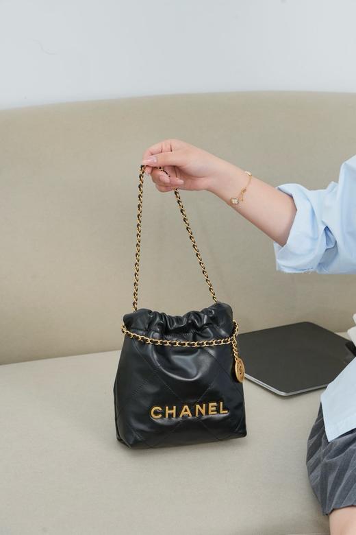 香奈儿  25A新款 22Mini bag  黑金 垃圾袋 （LZ） 商品图5