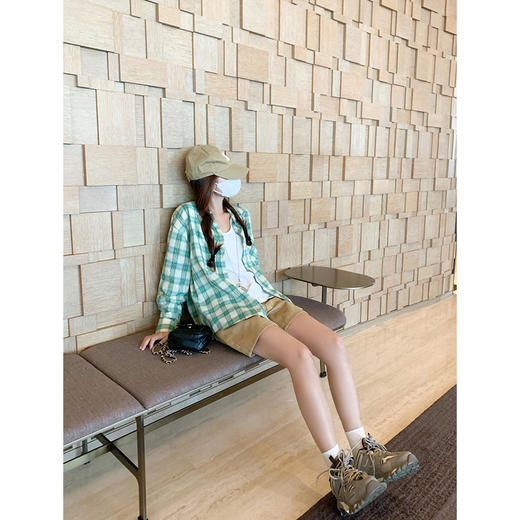 <曾小咸推荐>3.20现货秒杀 ！微信超特价！韩系撞色格子衬衫 日常189.99 立减110 秒杀79.99！！ 商品图4