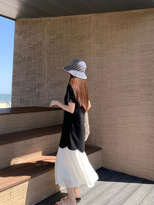 姹弥·法式拼接长裙慵懒撞色连衣裙 | 经典法式剪裁，宽松适度的廓形，自带effortless chic的松弛感！ 商品图2