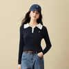 【严选】诗凡黎经典Polo领绞花针织衫2025秋新款修身显瘦休闲百搭长袖上衣7G7332181 商品缩略图0