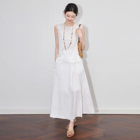 「高货wl」全新升级【铂金会员367/天猫499/差价132】(99335)洛诗琳气质减龄无袖马甲上衣简约通勤假两件半裙两件套