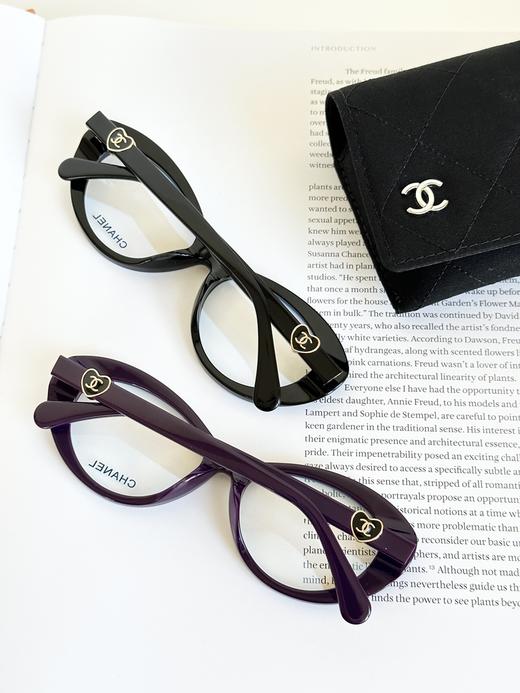 QT65- 香奈儿 镜腿爱心徽标 醋酯纤维猫眼光学镜架眼镜（QT*JH）夏季专享 商品图1