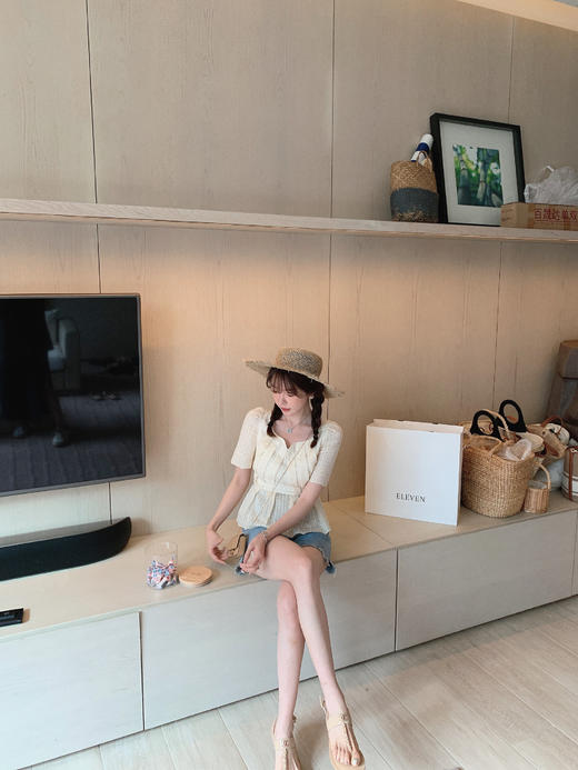 XS 金蘑菇菇【绵绵星冰乐】 天丝提花简洁大方连衣裙复古上衣渡假裙 商品图11