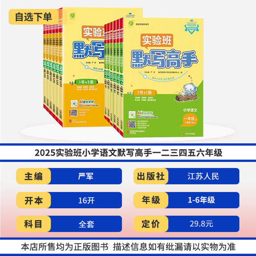 2025实验班小学语文默写高手一二三四五六上册语文人教版小学生教材同步练习专项训练天天练 商品图1