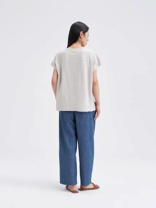 2楼素然环保棉提花条纹短袖T恤吊牌价895 商品图2
