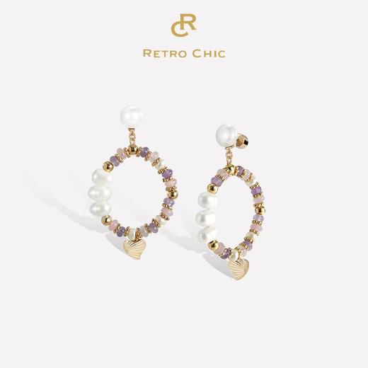 Ancient Greece古希腊时期 | 希腊浪花紫石耳环 商品图0