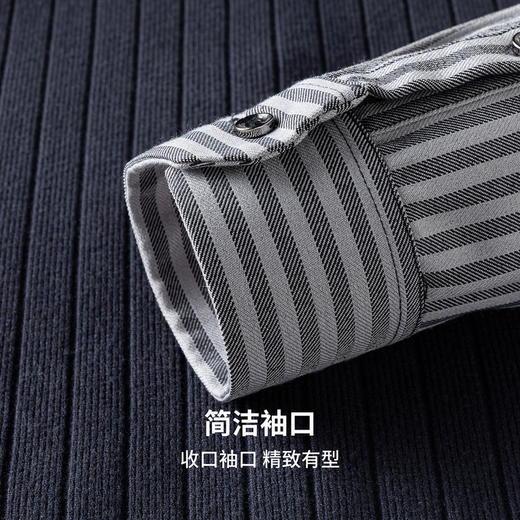 【含绵羊毛】圣得西假两件毛衣2025秋季新款男衬衫领套头条纹针织衫 商品图9