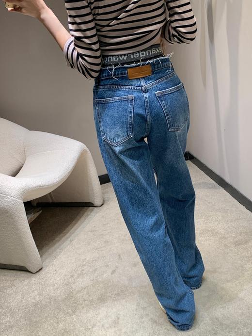 亚历山大王 25Fw早秋新款 双腰头毛边效果直筒牛仔长裤（ZY*MM） 商品图5