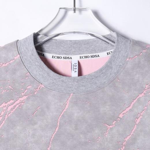 T4398SDSA夏季新款男士痞帅简约休闲撞色割破小众设计圆领短袖T恤百搭 商品图2