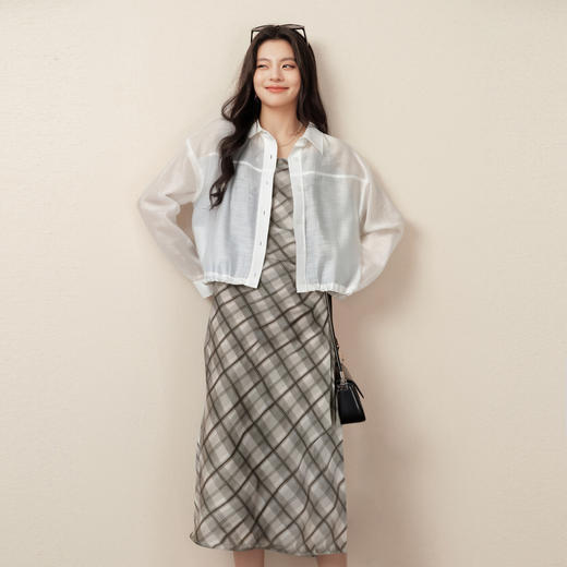 【商场同款】诗凡黎度假风格纹吊带裙25秋新款收腰裙女3G7391391 商品图3