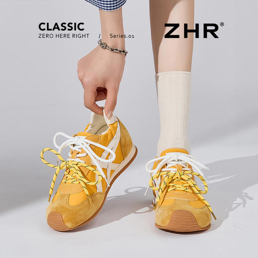 ZHR内增高5cm复古阿甘鞋2025新款紫色芭蕾风网面德训鞋女双鞋带 商品图2