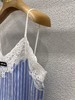 缪缪 25Ss春夏新款 蕾丝拼接蓝白条纹吊带裙（ZY*MM） 商品缩略图9