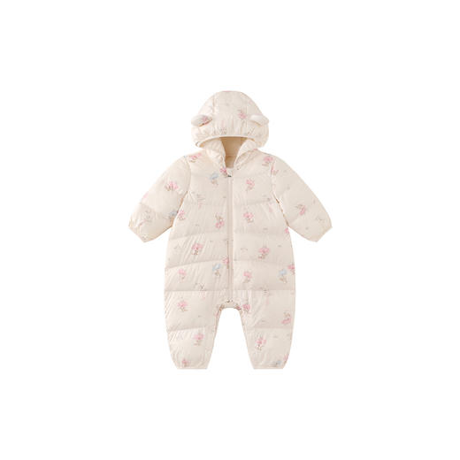 英氏婴幼儿连体衣2025冬季新款男女宝宝连帽长袖加厚保暖羽绒哈衣超韧绒 商品图4