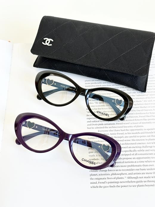 QT65- 香奈儿 镜腿爱心徽标 醋酯纤维猫眼光学镜架眼镜（QT*JH）夏季专享 商品图0