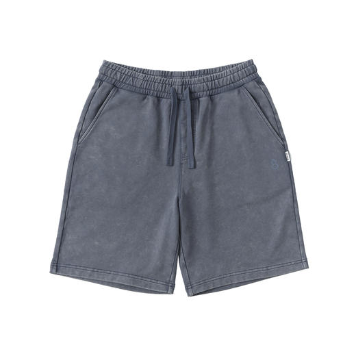 吃茶去chichaqu25全棉重磅洗水做旧短卫裤复古宽松街头休闲运动 商品图4