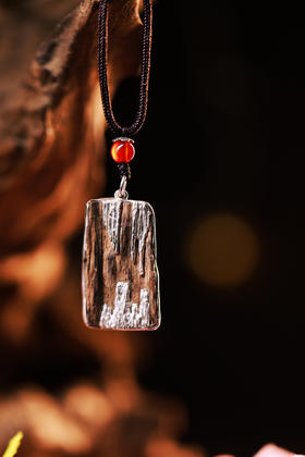 老海南沉香手工老银镶嵌迷师原创设计款吊坠（小）【器悟雅玩】