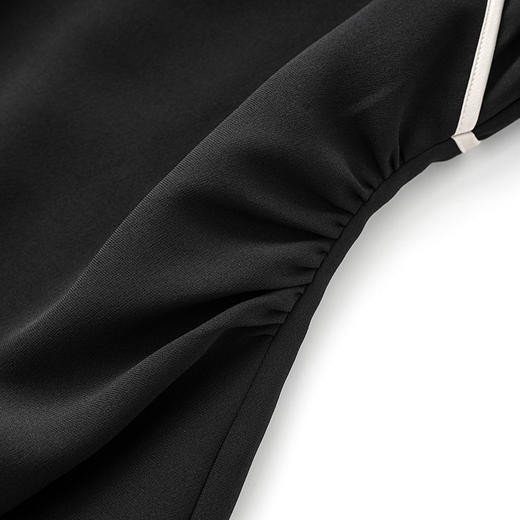 「高货wl」全新升级【铂金会员321/天猫429/差价108】(90446)洛诗琳法式优雅泡泡袖连衣裙2025夏季高级感撞色收腰裙子 商品图3