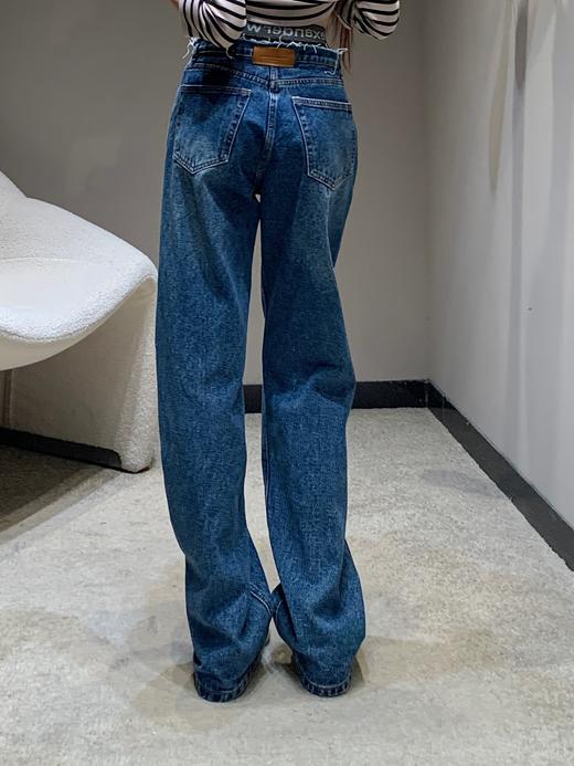 亚历山大王 25Fw早秋新款 双腰头毛边效果直筒牛仔长裤（ZY*MM） 商品图2