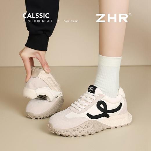 ZHR则则头层猪皮厚底老爹鞋女软底阿甘鞋女多巴胺德训鞋女春秋款 商品图8