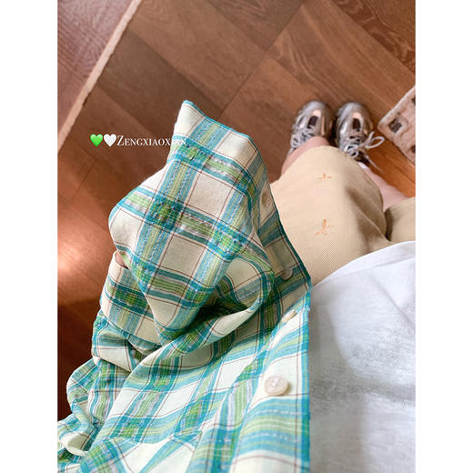 <曾小咸推荐>3.20现货秒杀 ！微信超特价！韩系撞色格子衬衫 日常189.99 立减110 秒杀79.99！！ 商品图1