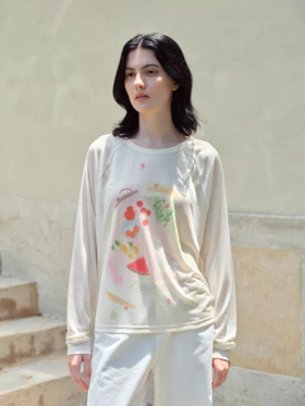 Evistub女装/E-5QCX273/仲夏乐园小猫印花罩衫女