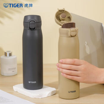 虎牌（TIGER）保温杯简约便携大容量弹盖车载水杯MKR-W060-CRT米黄色600ML 商品图3