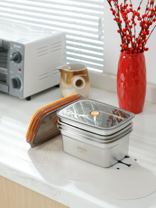 鼎德DINDD微真空保鲜收纳便当盒，食品级SUS316不锈钢材质，TTR五研认证，微真空，更保鲜。密封不漏、拒绝串味！！ 商品图3