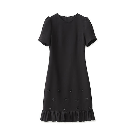 「高货wl」全新升级【铂金会员321/天猫429/差价108】(84010)洛诗琳重工钉珠花直筒裙2025夏季法式高级感静奢连衣裙女 商品图4