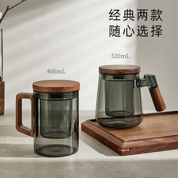 富光泡茶杯茶水分离玻璃杯办公室喝茶杯子男士个人高档花茶杯水杯 /厨具 /水具 /玻璃杯 商品图8