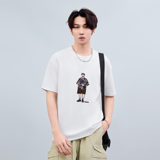 【断码清仓】HX 夏季圆领短袖微宽松T恤S102522543101 商品图1