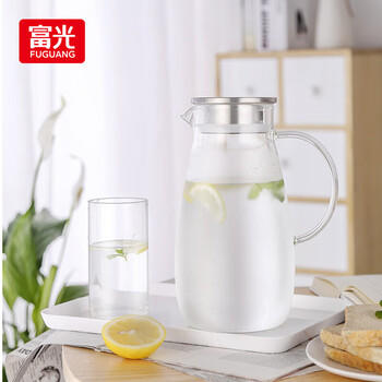 富光大容量凉水壶耐高温冷水壶家用玻璃水壶茶壶果汁杯1600ML家居壶 /厨具 /水具 /凉水壶/凉水壶套装 商品图2